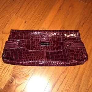 Patent Leather Burgundy Red Clutch Purse